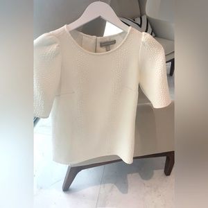 Banana Republic White Short Sleeve Textured Blouse Size 0